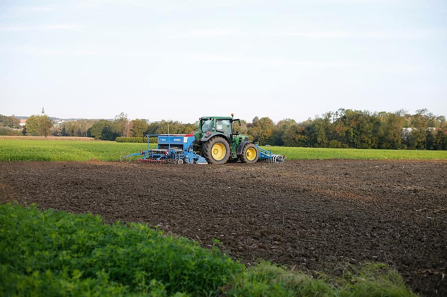 pertanian, Traktor panen, pedesaan, mesin, traktor, petani, bidang, pemandangan, panen, mesin pertanian, kendaraan