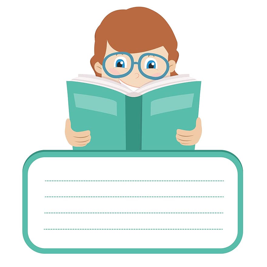 Läs en bok, läsare, läsa, ClipArt, läromedel, studenter, grafik, inlärning, som barn, sött barn, illustration