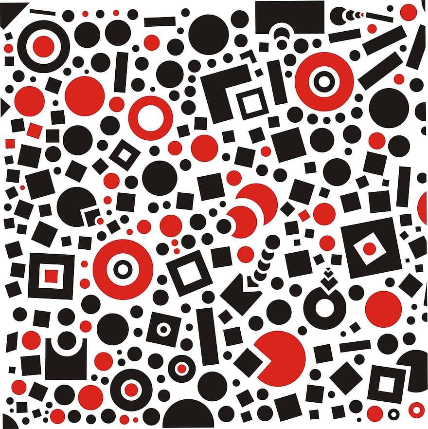 quadrat, objectes, futur, modern, mínim, vermell, negre, dimensió, patró, fons, textura