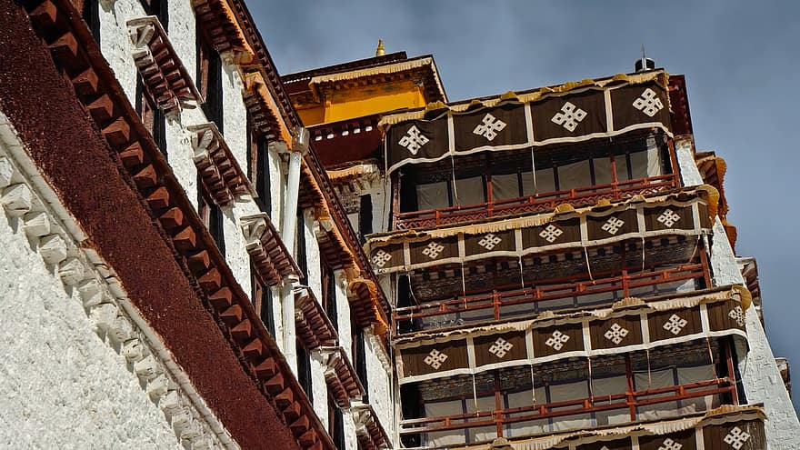Tibet, oude architectuur, Azië, gebouw