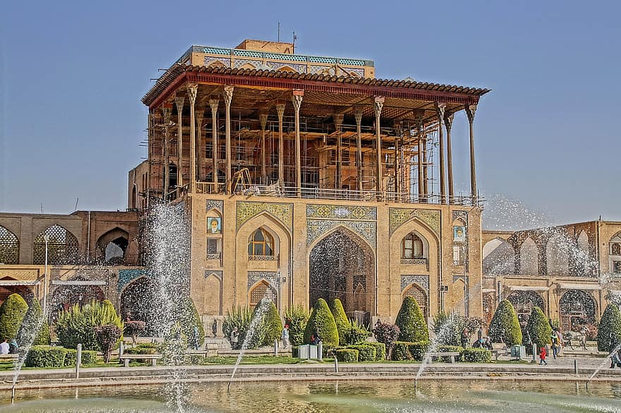 イラン、ペルシャ、文化、建物、イスファハン、アリカプ宮殿