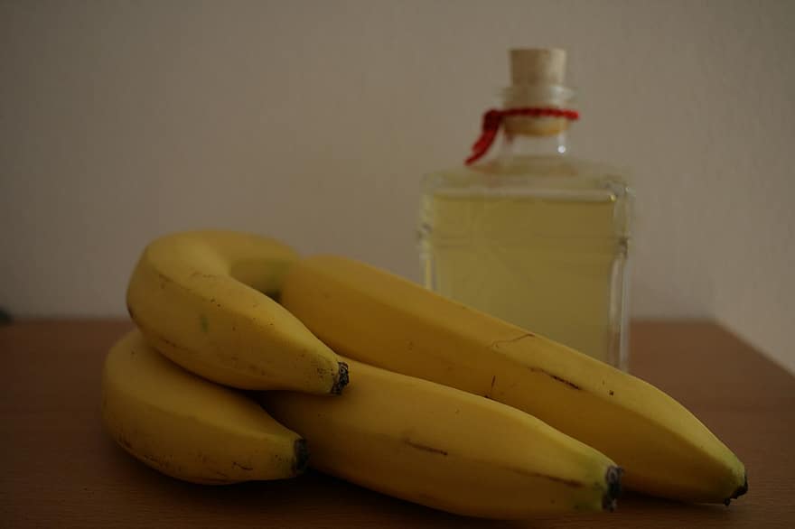 Bananas, Liqueur, Still Life, Ukraine, banana, fruit, yellow, food, freshness, healthy eating, organic