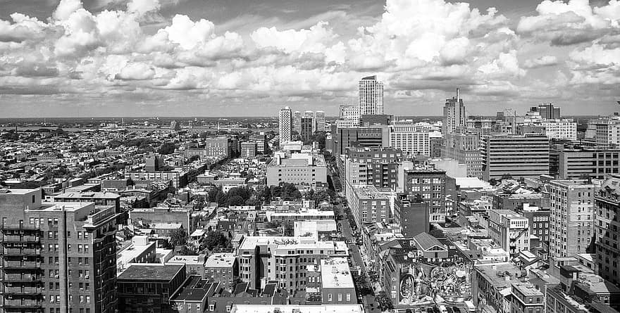 필라델피아, 중심 도시, 도심, 시티, 건물, 건축물, 도시 풍경, 역사적으로, 지평선, 마천루, 현대