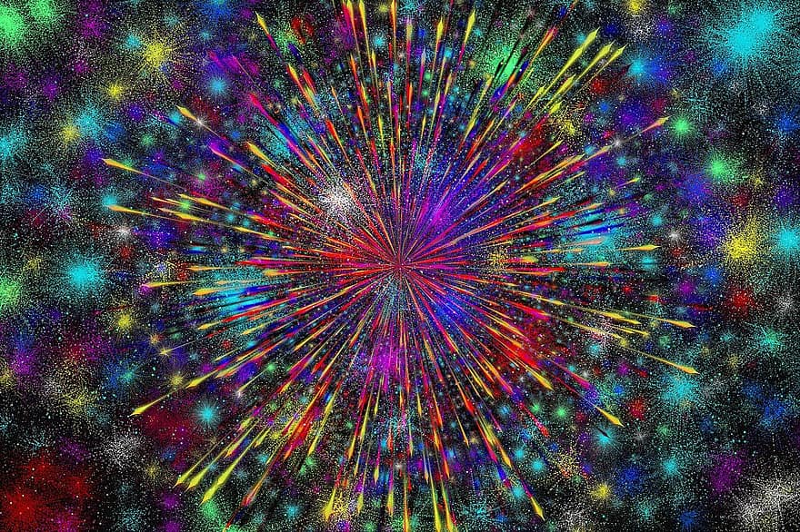 Art, Pattern, Design, Wallpaper, Background, Abstract, Multicoloured, exploding, backgrounds, night, glowing