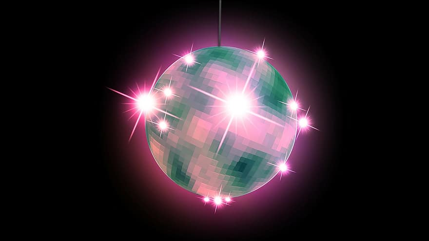 oglinda minge, minge de discotecă, discotecă, sclipici, club, partid, dans