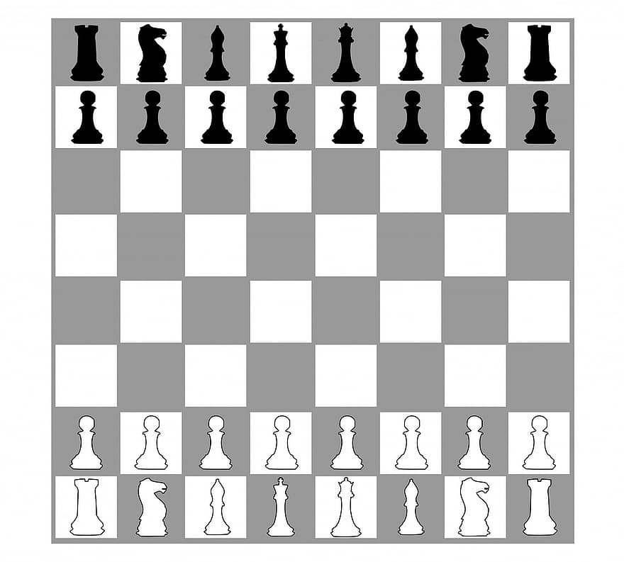 σκάκι, σκακιέρα, κομμάτια, κομμάτια σκακιού, σειρά, σανίδα, παιχνίδι, μαύρος, λευκό, κορώνη, επίσκοπος