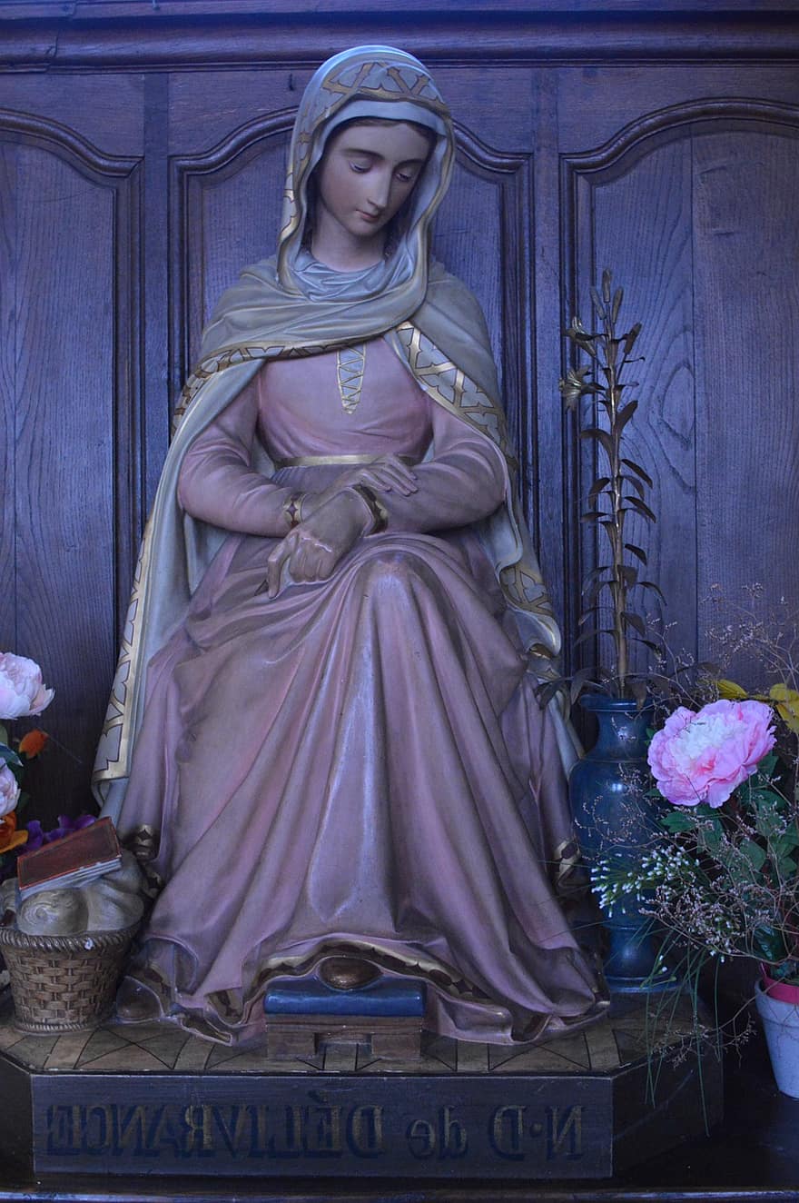 скулптура, статуя, Lady Of Deliverance, приноси, лице, светец