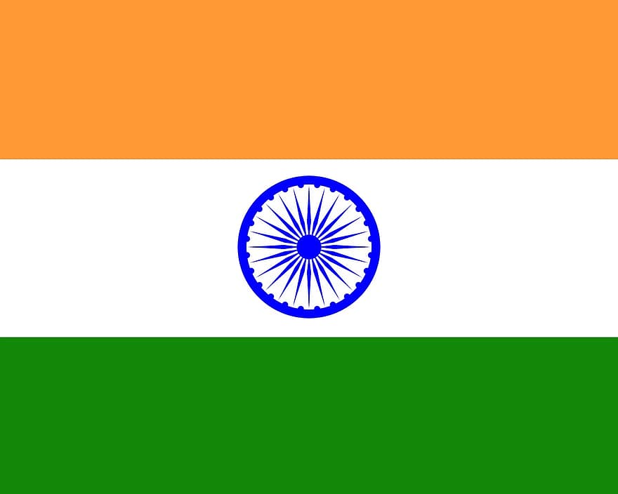 drapeau de l'Inde, drapeau indien, drapeau, drapeau tricolore, chakra, Inde, Drapeau plat