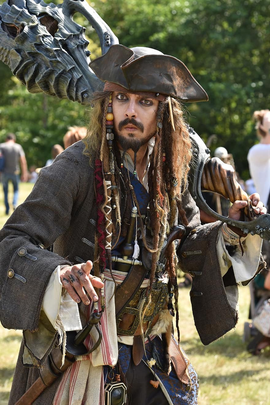 cosplay, Jack Sparrow, vestito, costume