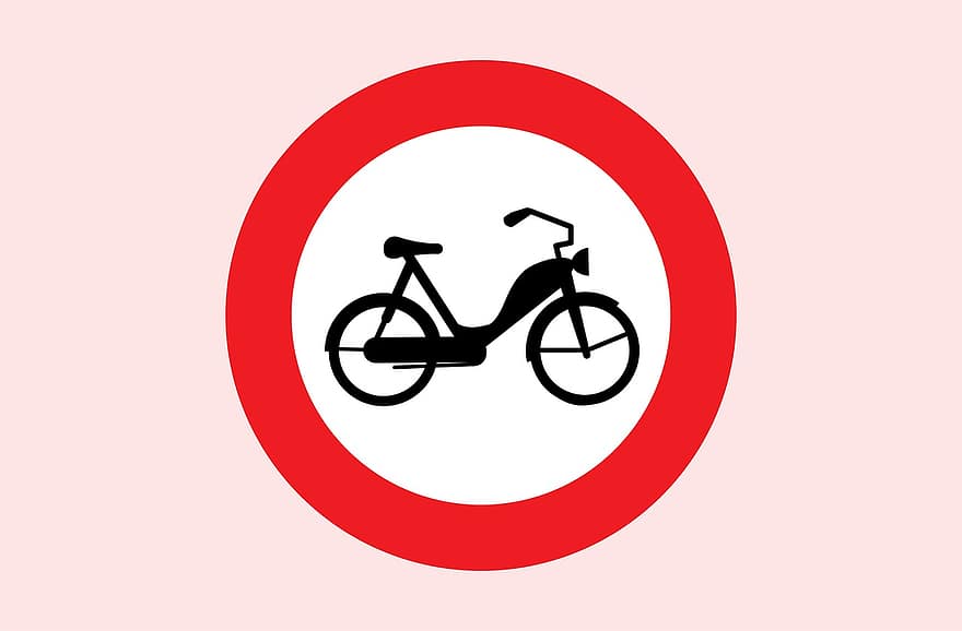 moto, route, signe, cyclomoteurs, interdit, interdire