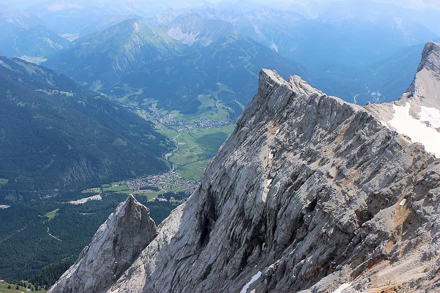 ธรรมชาติ, เดินทาง, การสำรวจ, กลางแจ้ง, Zugspitze, ภูเขา, ภาพ, หิน