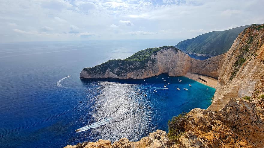 Nature, Sea, Travel, Exploration, Ocean, Outdoors, Zakyntos, Greece, Navagio, cliff, coastline