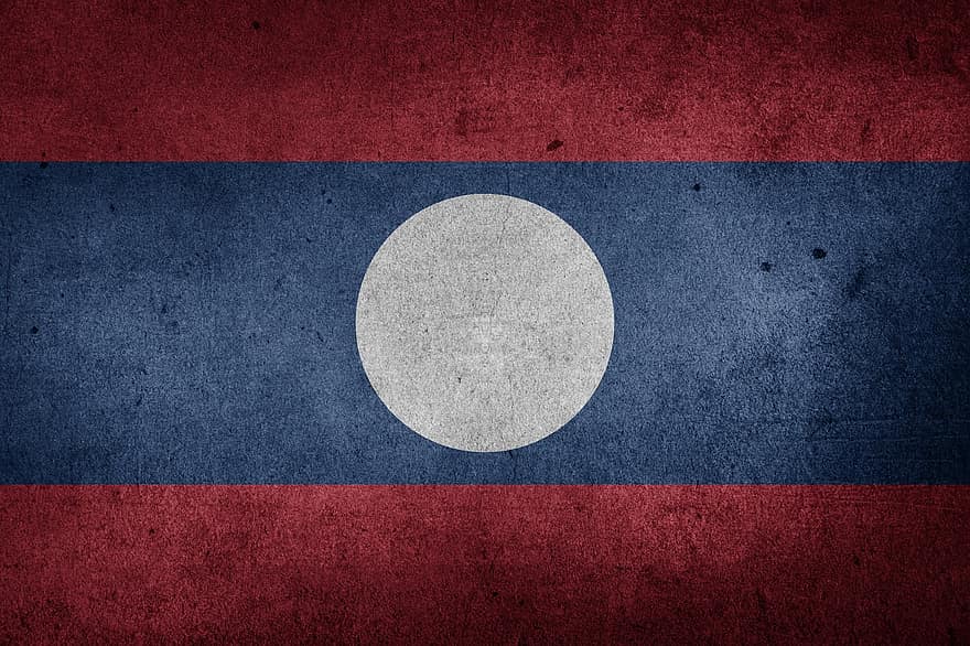 bendera, Laos, Asia, bendera kebangsaan