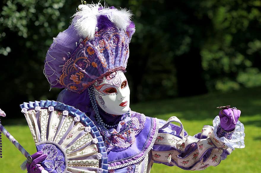 karneval, venedigkarneval, kostym, maskerad, festival, kvinna, venetian mask, mystisk, kulturer, traditionell klädsel, traditionell festival