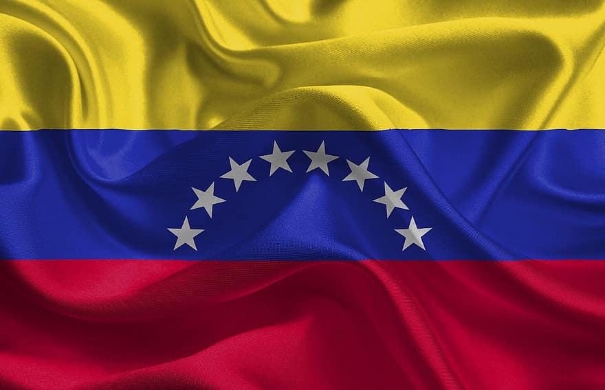 venezuela, flagga, nationell, Land, länder, nationalitet, nation, gul, symbol, blå, röd