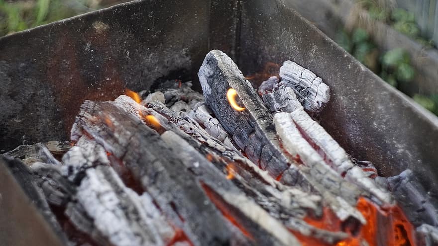 火災、火炎、石炭、火鉢、ピクニック
