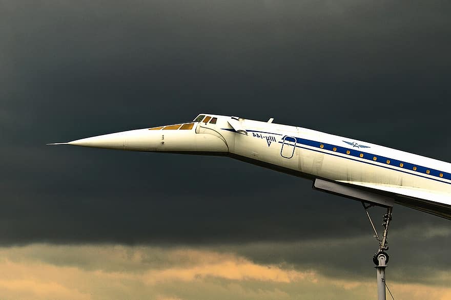 avião, Tupolev Tu-144, Avião supersônico, Avião de passageiros supersônico, Concorde Russo, União Soviética, Jato Supersônico, sinsheim