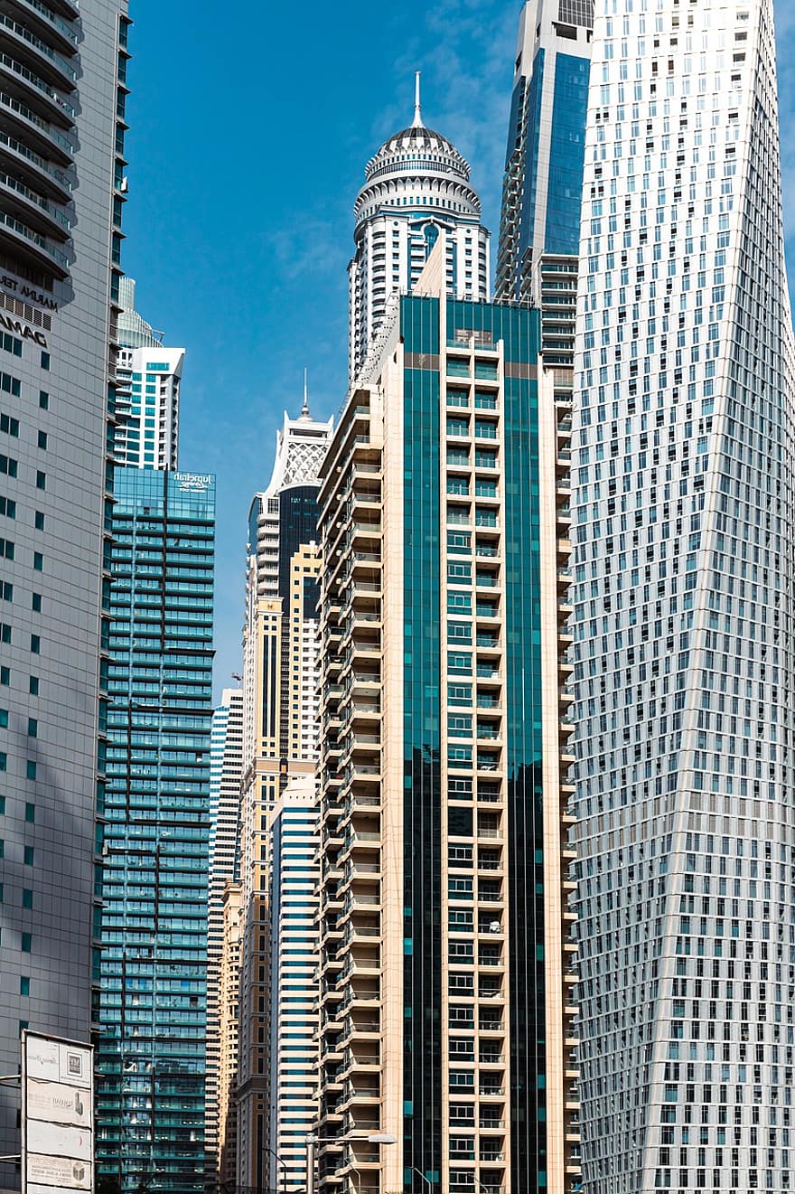 Dubai, skyskraber, arkitektur, by-, bygninger, kontor, tårn, forretning
