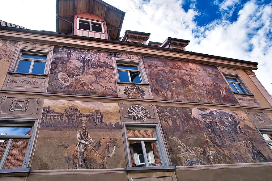 mural, målning, klassisk, österrike, historisk