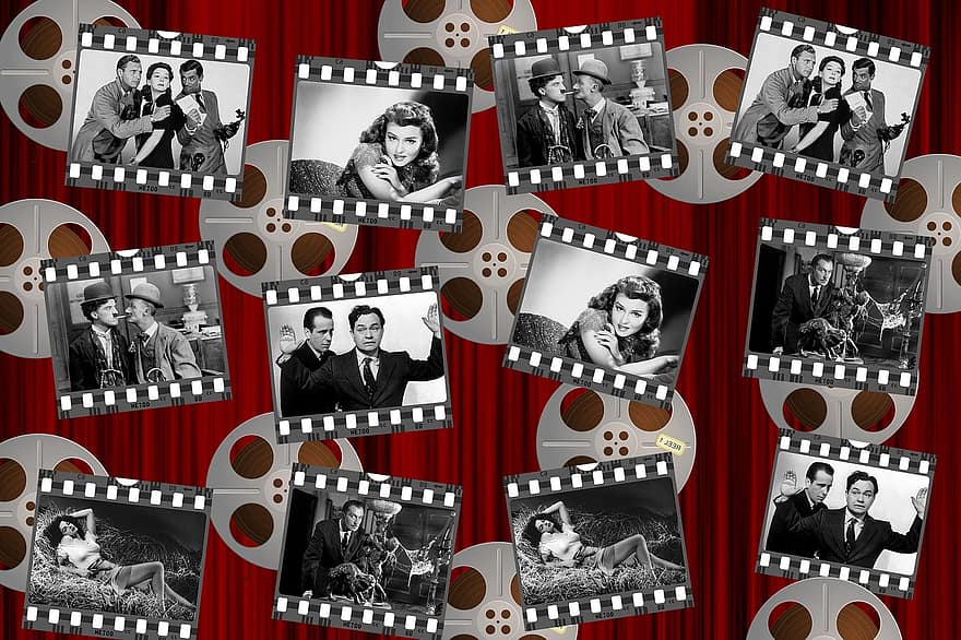 pel·lícules, blanc i negre, estrelles, blanc, negre, pel·lícula, cinema, vintage, indústria, rodet, dona