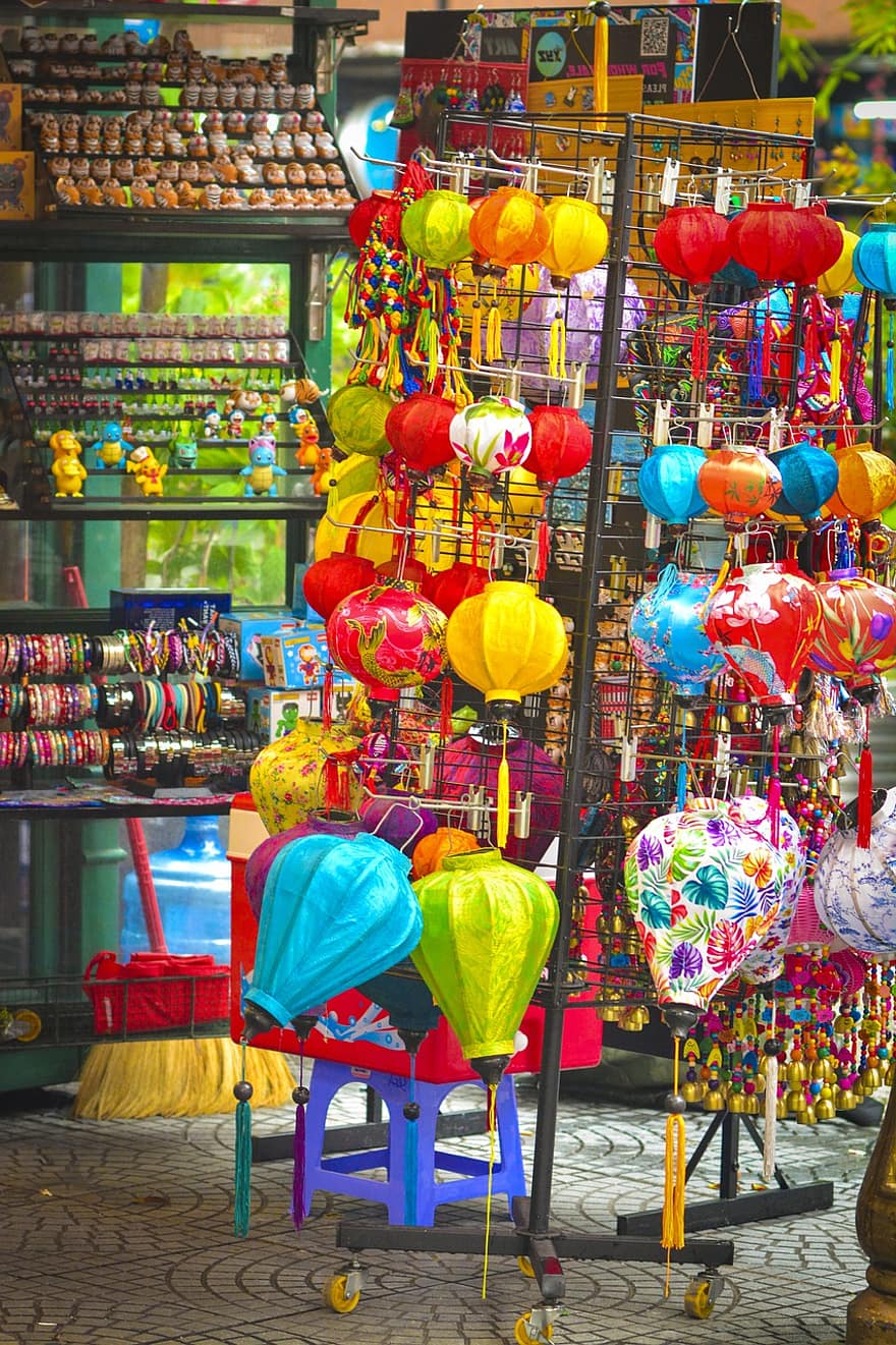 Lantern, Decoration, Colorful, multi colored, cultures, souvenir, store, retail, traditional festival, gift, variation