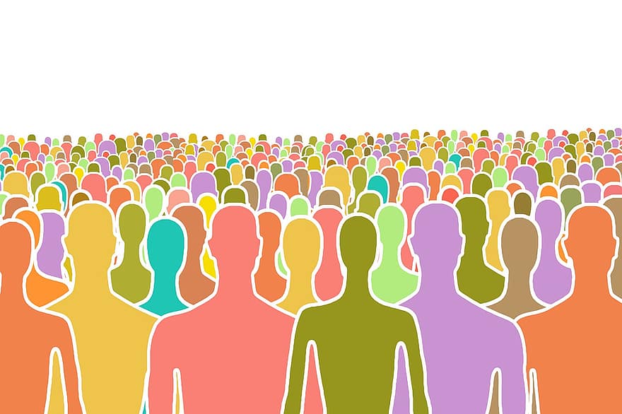 persone, gruppo, popolazione, individui, diversità, colorato