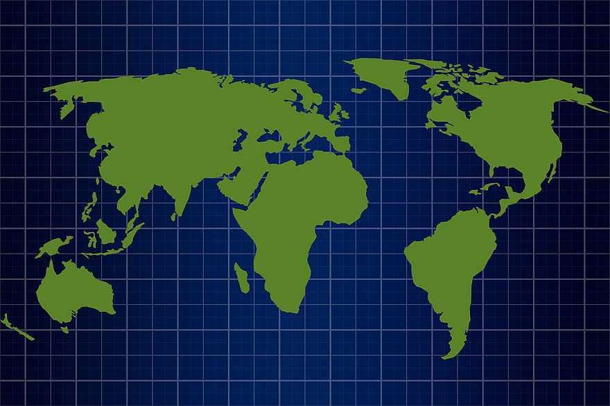 verden, kort, international, geografi, global, kartografi, blå kort