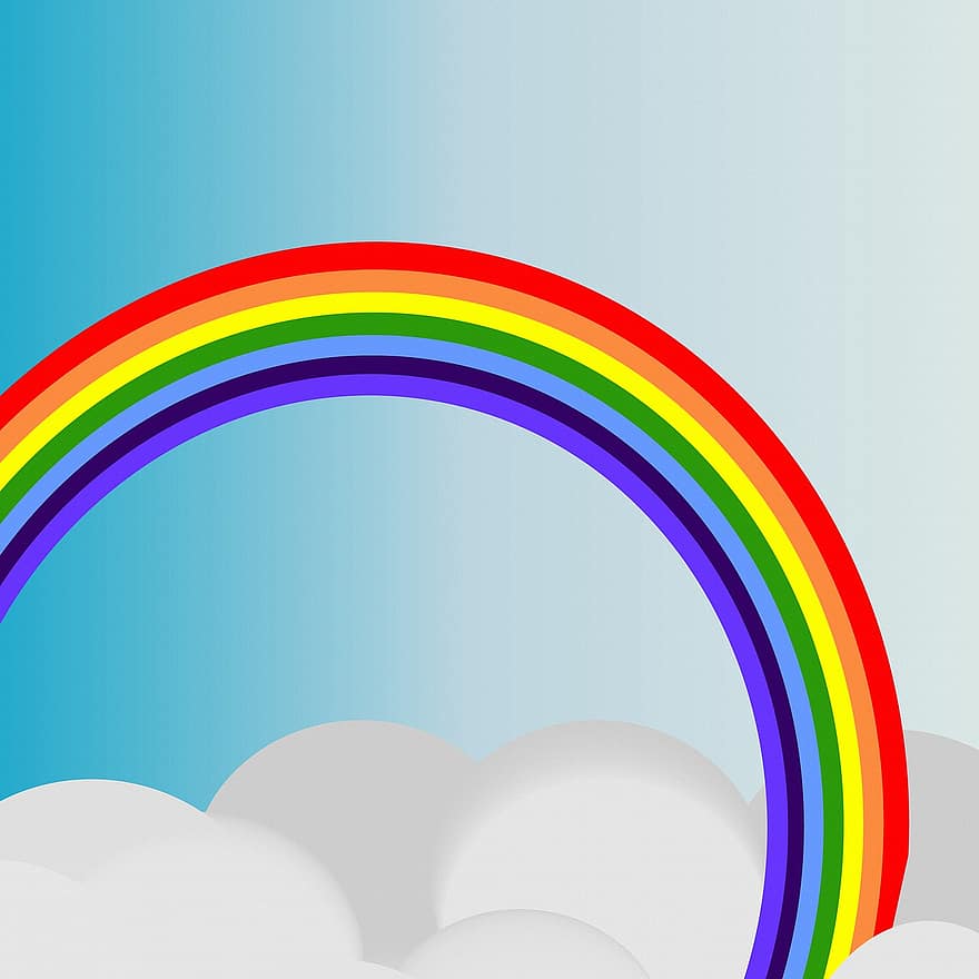 regenboog achtergrond, digitaal papier, hemel, wolken, regenboog, papier, school-, 1980, scrapbooking, kleurrijk, jaren tachtig