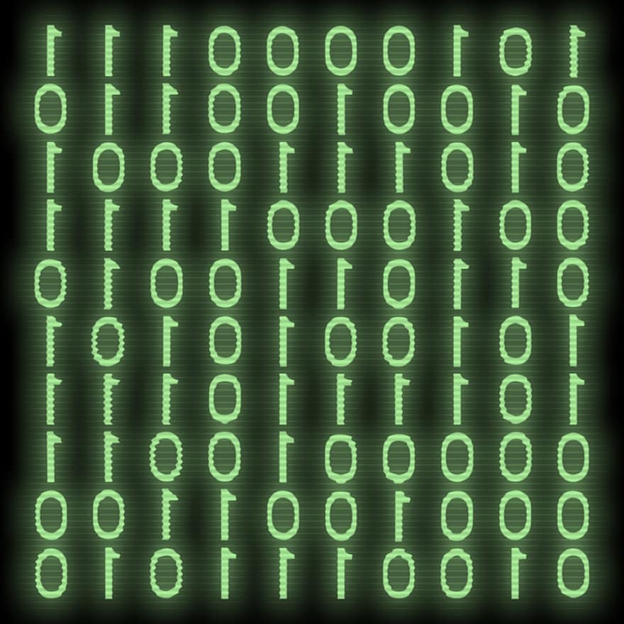 binär, 1, dator, koda, noll-, data, digital, binär kod, matris