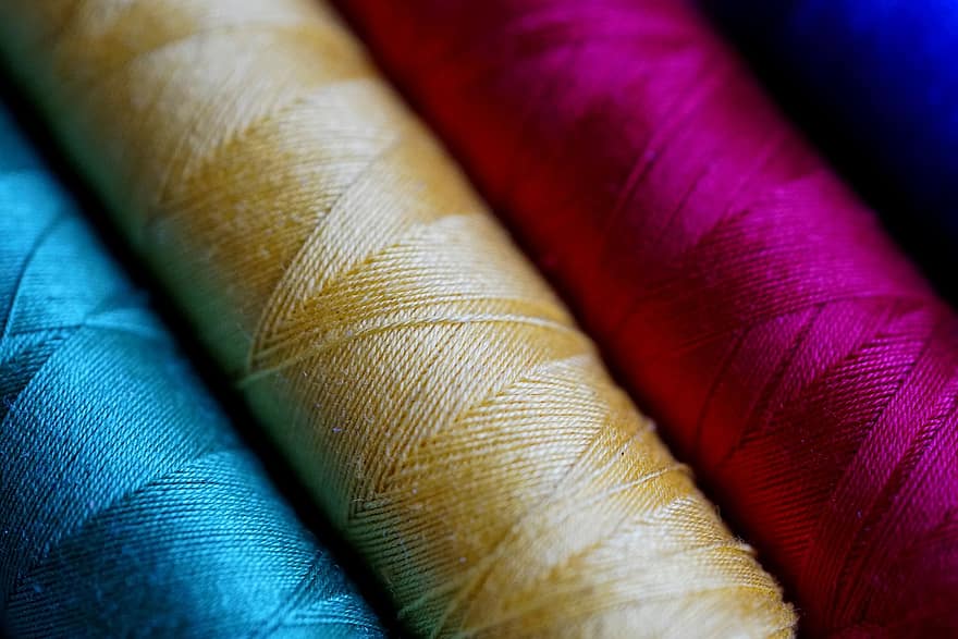 пряжа, текстильный, текстура, шитье, нить, разноцветный, крупный план, шпуля, мода, одежда, портной