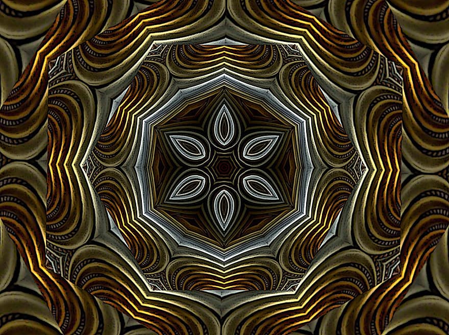 Abstract Art, Kaleidoscope, Rosette, Background, Texture, pattern, abstract, decoration, backgrounds, design, illustration
