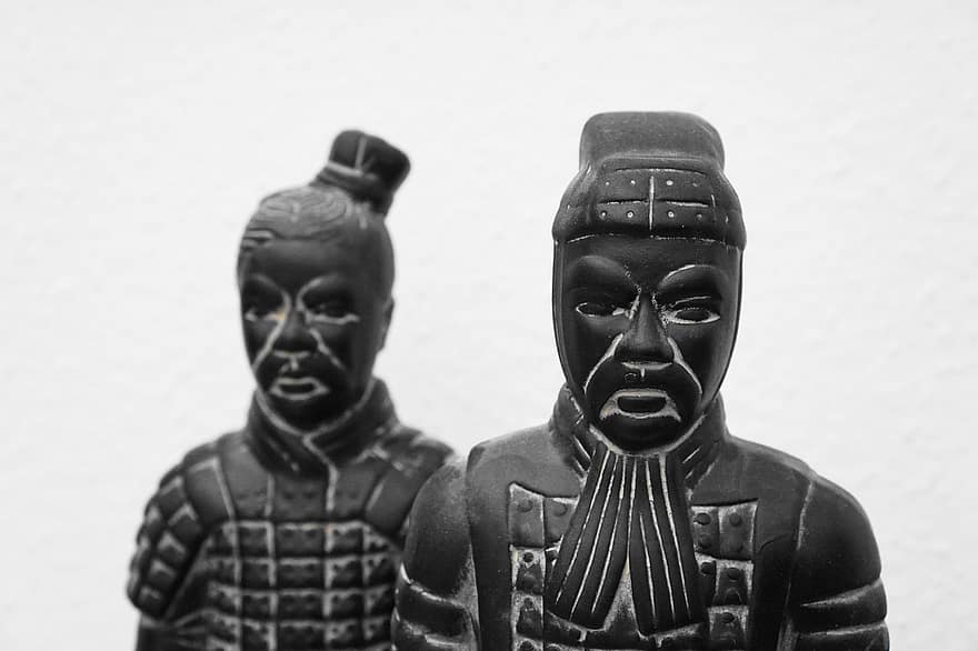 терракотовый, статуя, скульптура, воин, украшение, Китай, Древняя армия, статуэток, религия, игрушка, статуэтка