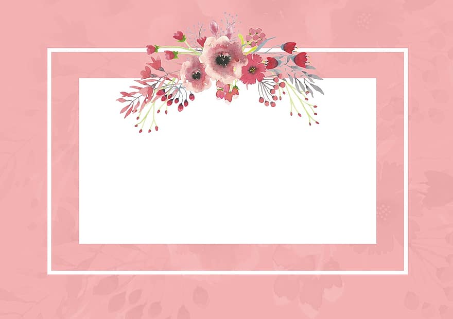baggrund, gavekort, kupon, rabatkupon, invitations kort, certifikat, ønske, lyserød, blomster, blomst, mønster
