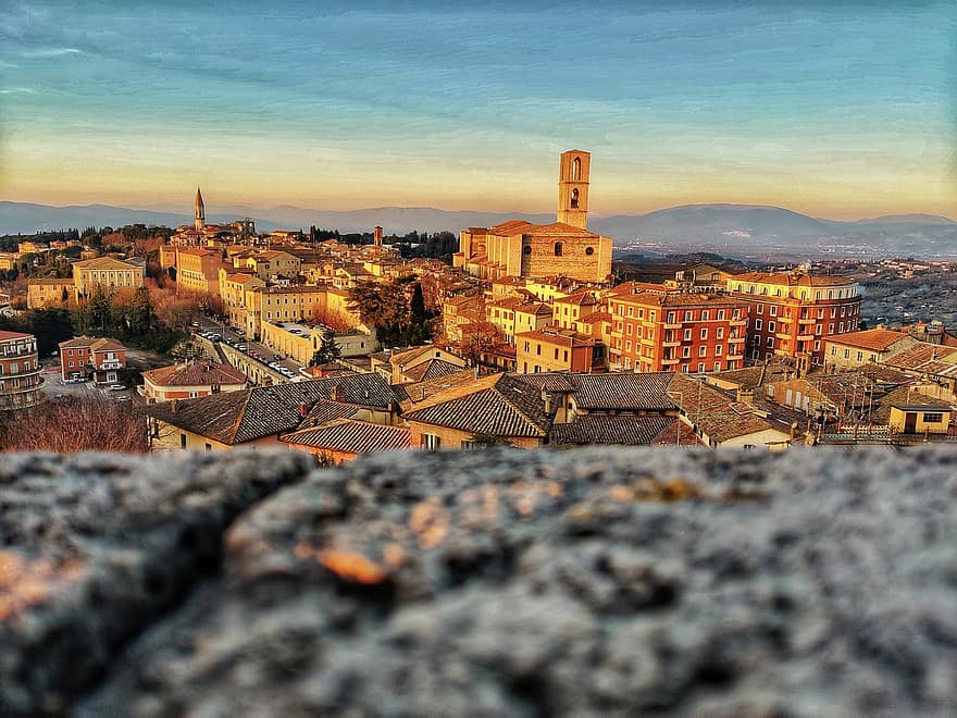 Perugia, Úmbria, Itália, masmorra, panorama, Assis, turismo, Europa, viagem, natureza, paisagem urbana