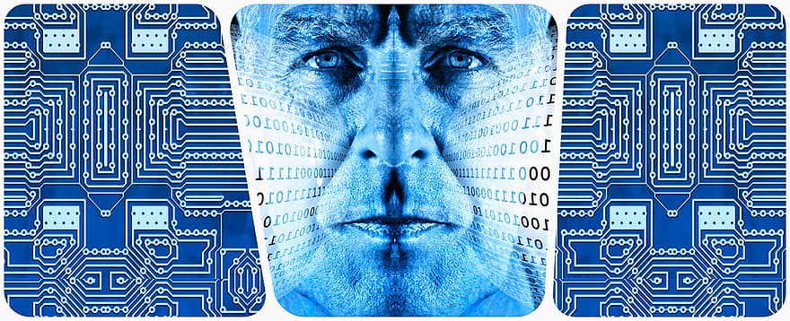 Binary, Code, Man, Board, Trace, Pave, Face, View, Digitization, Null, One