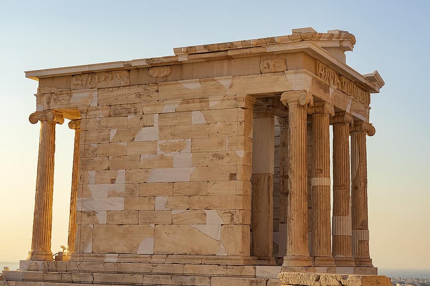 fellegvár, Athén, romok, pillér, oszlopok, építészet, épülethomlokzat, látnivalók, Görögország, történelem, templom