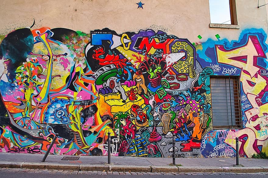 graffiti, kaupunkitaide, taide, kaupunki-, kaupunki, seinä, maalaus, taiteellinen