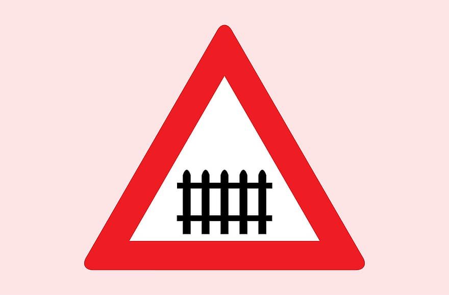 Level, Crossing, Barriers, Sign, Road, Warning, Red, Reflective, Traffic, Ride, Attention