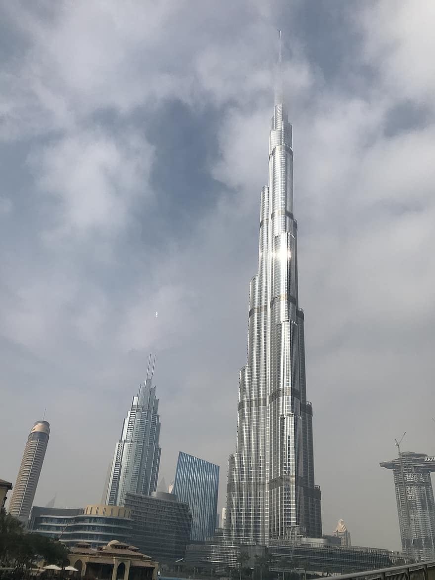 rakennus, matkustaa, matkailu, arkkitehtuuri, kaupunki-, kaupunki, Dubai, burj khalifa, pilvenpiirtäjä, rakennuksen ulkoa, rakennettu rakenne