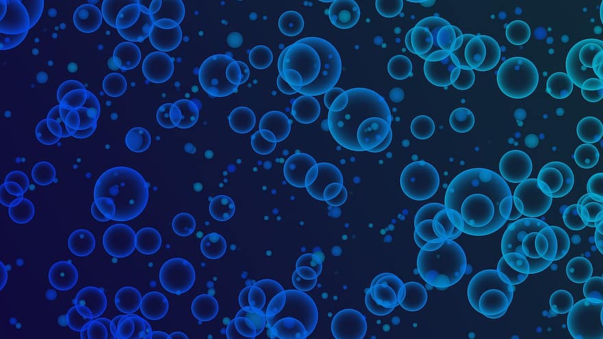 Fundo de bolha, fundo azul, papel de parede azul, fundo, azul, origens, Ciência, bactéria, padronizar, abstrato, ilustração