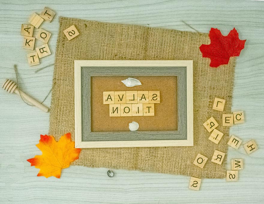 Salvation, Inspirational, Scrabble Letters, Aesthetic, Picture Frame, Frame, Autumn Leaves, Leaves