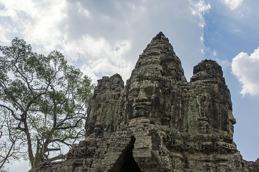 أنغكور ثوم ، معبد ، كمبوديا ، سيم ريب ، هندسة معمارية ، مكان مشهور ، البوذية ، خراب قديم ، التاريخ ، أنغكور ، دين