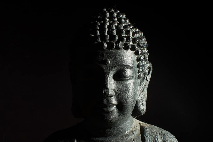 Budda, statua, głowa, budda gautama, kamienny budda, rzeźba, duchowość, religia, buddyzm
