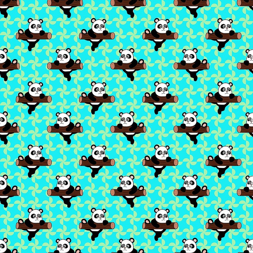 Patter fără sudură, Wallpaper Panda, Fundal panda, urs panda, scrapbooking, luminos, model, drăguţ, vector, fundaluri, ilustrare