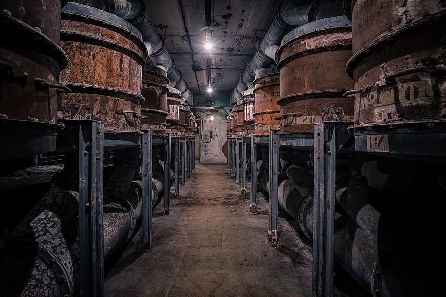 tunnel, underground, bunker, industry, indoors, factory, cellar, agriculture, barrel, old, winery