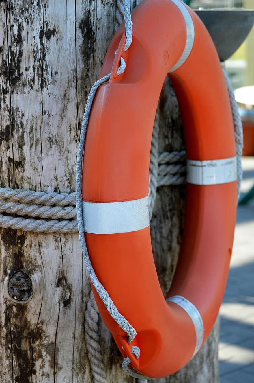 Lifebuoy, Rescue, Water Rescue, Red, Emergency, Non-swimmers, Security, White, Drown, Tire, Protection