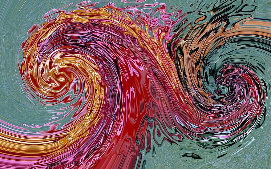 Color, Rainbow, Abstract, Flow, Merge, Colorful, Gold, Art, Artistically, Psychedelic, Yin And Yang
