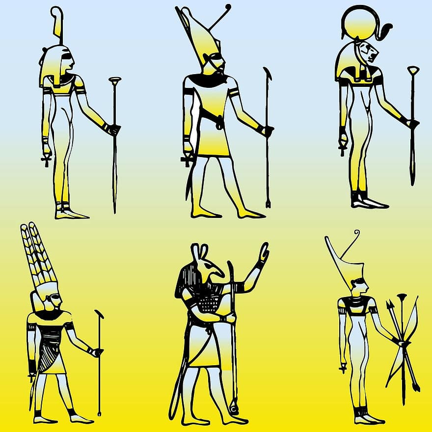 egyiptomi, történelmi, imádat, történelem, Isten, szertartás, Egyiptom, pogány, Afrika, fegyver, szörnyeteg