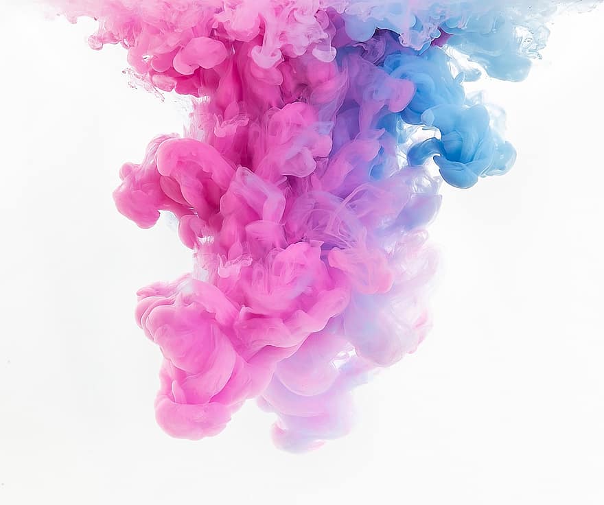 abstrato, arte, fundo, azul, Rosa, nuvem, cor, decoração, desenhar, tintura, gráfico