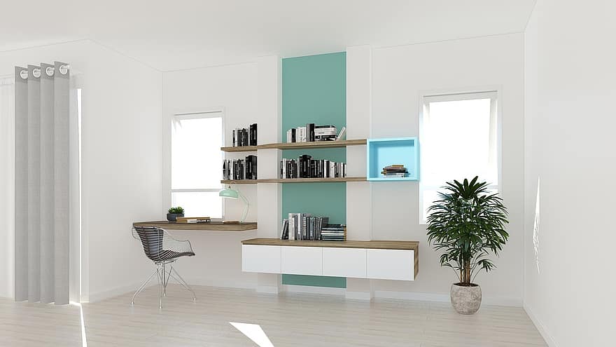 interior, decoració, disseny, mobles, taula, cadira, blanc, finestra, estil, modern, apartament